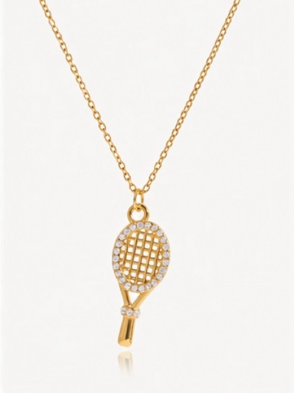 Gold Tennis Racket Pendant Necklace - Women Jewelry 💛